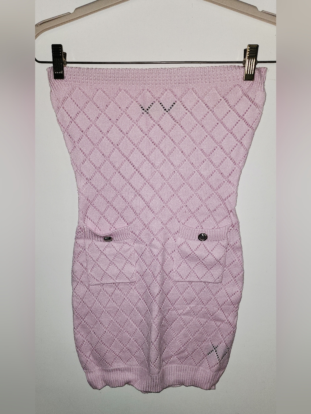 NIB- Finesse Celine Pink Pattern Knit Mini Dress Sz XS/S - Picture 4 of 7